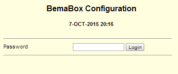 BemaBox configuration login