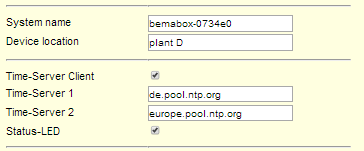 BemaBox configuration clock