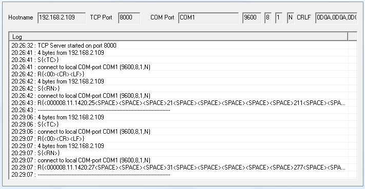 scale connection with RS232