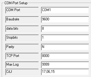 scale connection with RS232 parameter