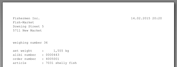 scale form printout